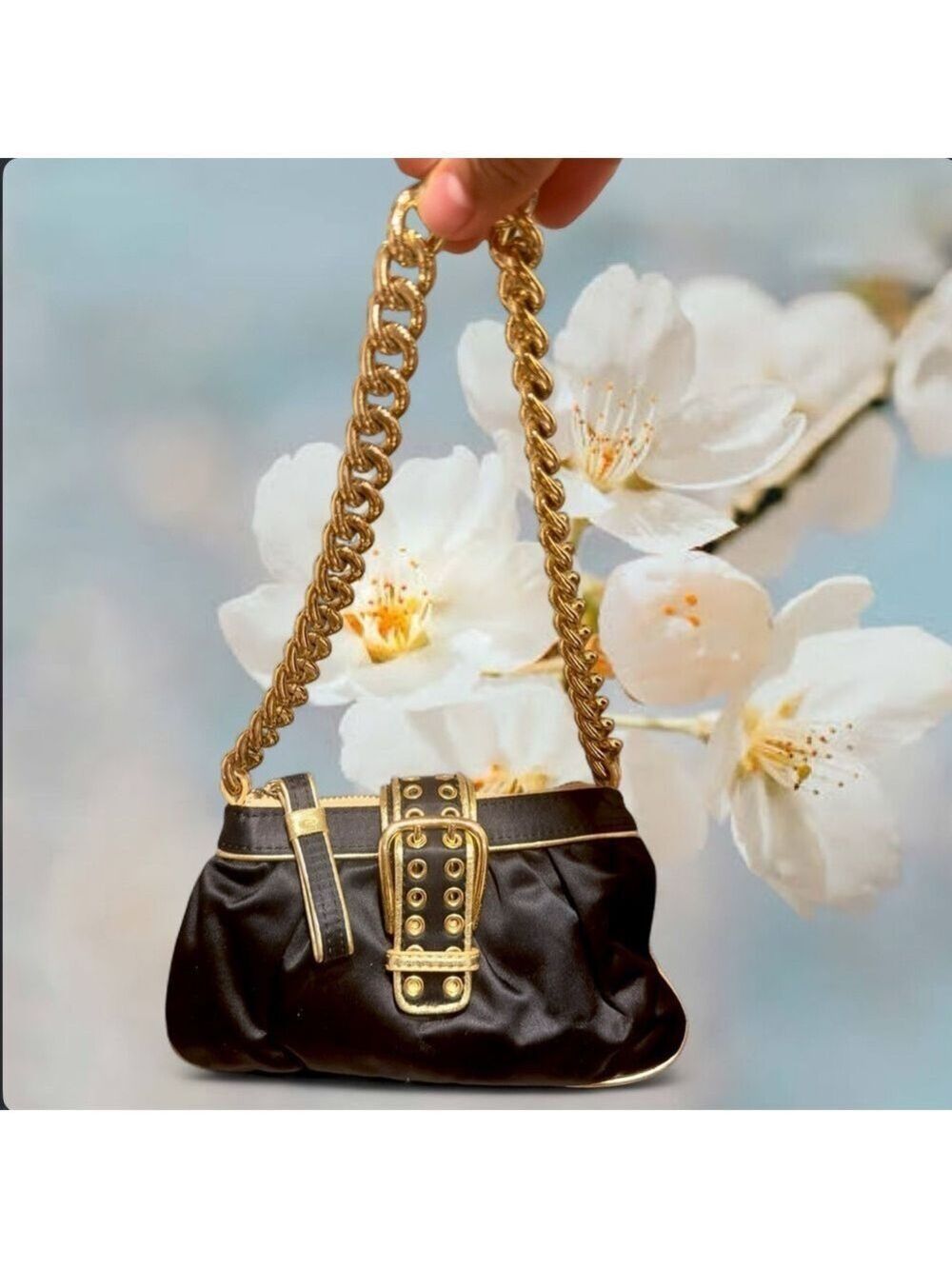 Y2K Nine West Satin Mini Shoulder Bag